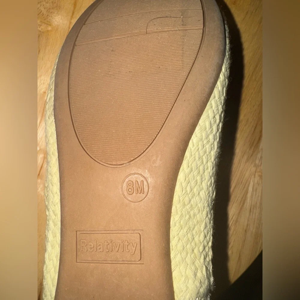 Relativity Metallic Flat Espadrilles Size 8